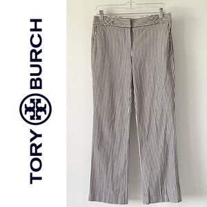 TORY BURCH Striped Wide Leg High Rise Trousers Dress Pants Size 2